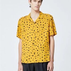 The Kooples Yellow and Black Polka Dot Shirt